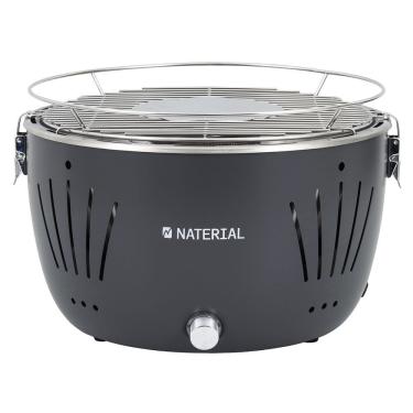 Imagem de Churrasqueira Portátil a Carvão Aço Inox com Grelha Base Fria 23x35cm Cinza Escuro Naterial Table Grill