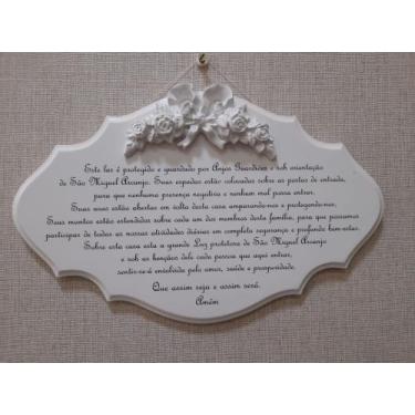 Imagem de Placa Decorativa Mdf Oração do Lar com aplicação em alto relevo de Res