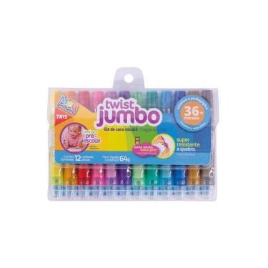 Imagem de Giz De Cera Retrátil Jumbo Twist 12 Cores Ref. 659343 Giz De Cera Retr