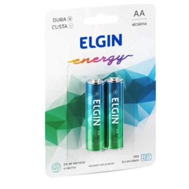 Imagem de 2 Pilha Alcalina Energy AA LR6 1,5V Blister Elgin Dura Mais 82152