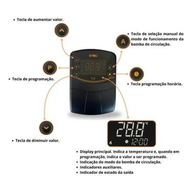 Imagem de Controlador Digital de Temperatura Tholz TLZ 1490N para Boiler de Aque