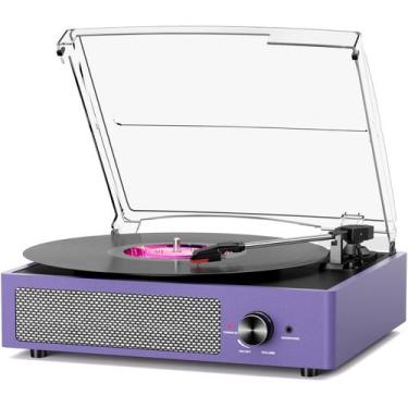 Imagem de Toca-discos cotsoco Aubergine Bluetooth de 3 velocidades