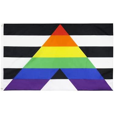 Imagem de Bandeira do arco-íris Gay Straight Alliance Bandeira Orgulho Gay GSA Progress 9 x 1,5 m Orgulho Mês Desfile LGBTQIA Gay Lesbian BI Parede para ambientes internos e externos, decoração de festa, suprimentos resistentes a desbotamento UV