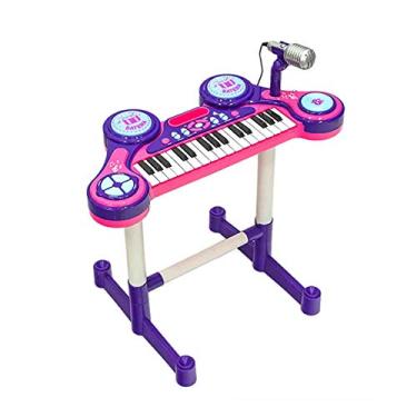 Imagem de Brinquedo Piano Eletrônico e Teclado com Microfone - Infantil - Unik Toys | Roxo