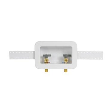 Imagem de Oatey 38156 Centro II Caixa de saída para máquina de lavar roupa montada F1960 com martelo de água - 1/4 de volta, 1,9 cm, branca