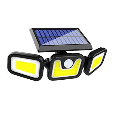 Imagem de Kiboule Lâmpada LED COB montada na parede ao ar livre Luzes de sensor de movimento movidas a energia solar Iluminação ativada por movimento Ângulo ajustável Lâmpada de rua à prova d'água para caminho de jardim de quintal