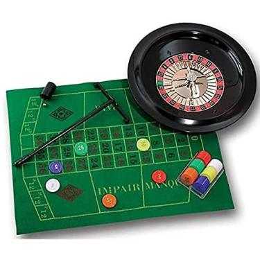 Imagem de JWCN Conjunto completo de roleta, conjunto de jogos de roleta de cassino, conjunto de roleta de 25 cm para jogos de cassino, jogos de mesa de lazer, perfeito para uma noite de jogo em casa ou uma festa, atualizado