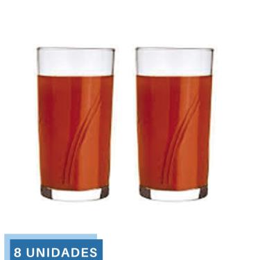 Imagem de Jogo 2 Copos Brisa 300ml Vidro Suco Agua Transparente Nadir