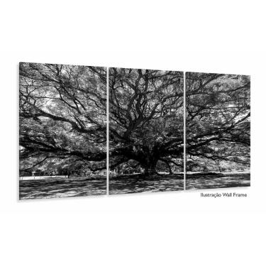 Imagem de Quadro Árvore Copa Grande Em Preto E Branco Mosaico 120x60 e