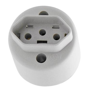 Imagem de Tomada 2P+T Bipolar Externa Redonda Cinza 10A Emb. c/ 10 Un. - Ilumi