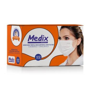 Imagem de Máscara Tripla Descartável C/Elástico Caixa 50 Unid - Medix - Medix -