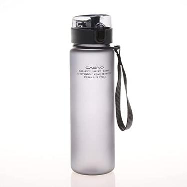 Imagem de 400/560 ml de bebida de garrafa de água de plástico copo com tampa de glampe (Capacity : 400ml, Color : Gray)