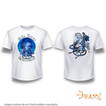 Imagem de Camiseta Branca - São Jorge Azul - Doaxé Confecções