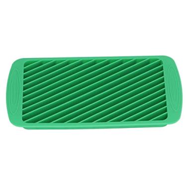 Imagem de moldes de bandeja de gelo de silicone,Bandeja de cubo de gelo, 20 compartimentos Bandeja de gelo de tira de sarja de silicone DIY caixa de gelo utensílios domésticos de cozinha(green)