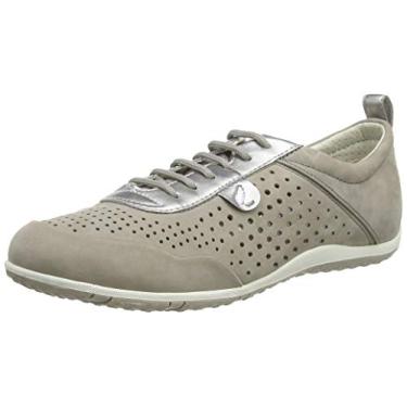 Imagem de Geox Tênis feminino Vega 21 leve camurça tênis, Cinza claro, 35 Medium EU (5 US)