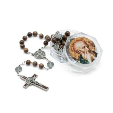 Imagem de Terço Imbuia Inox 8mm São Bento PV