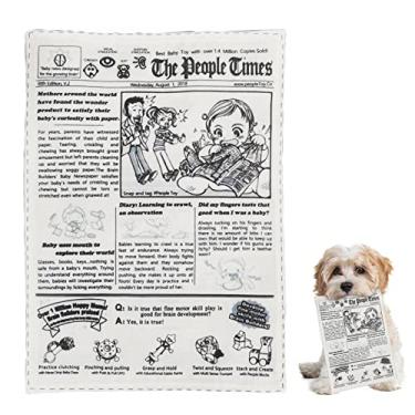 Imagem de Brinquedo de cachorro Krinkle & Squeak de jornal | Brinquedos de mastigar interativos para cães de puxar de guerra, brinquedos de apertar e cheirar, brinquedos duráveis de mastigar para cães pequenos e médios