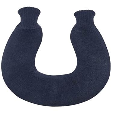 Imagem de Garrafa de água quente de PVC em forma de U Saco de água quente com capa macia para cólicas menstruais, alívio da dor no pescoço e ombro para compressas de calor, aquecedor de cama e aquecedores de pés, azul 1.1000 ml