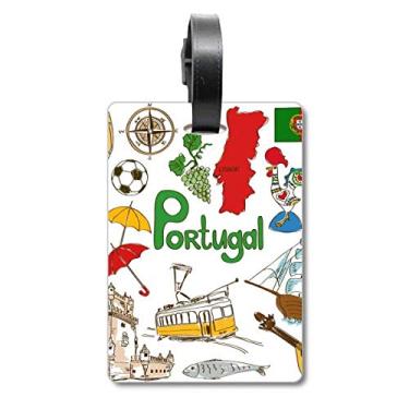 Imagem de Portugal Landscap Animals Bandeira Nacional Mala Etiqueta Bagagem Cartão Pendurado Etiqueta Scutcheon Etiqueta, Multicolorido.