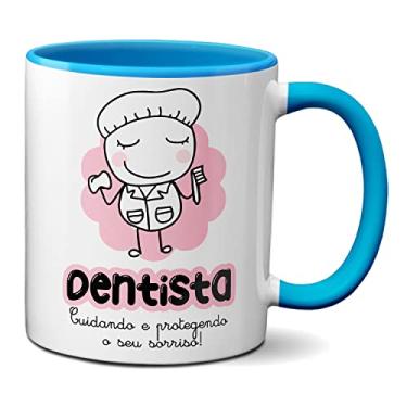 Imagem de Caneca Dentista Cuidando E Protegendo O Seu Lindo Sorriso! (Azul)