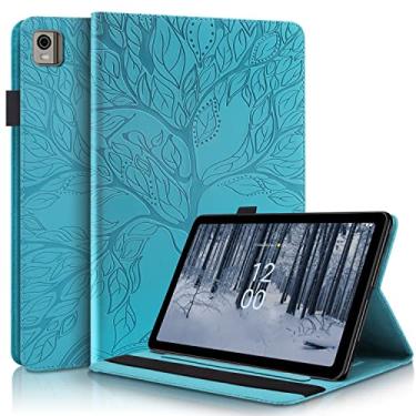 Imagem de Capa protetora para tablet Compatible With Nokia T21 10.4 Inch 2022 PU Leather Case Flip Wallet Protective Cover Tree Of Life Tablet Case Card Slot Tablet PC Cover Estojos para Tablet PC (Color : Blu