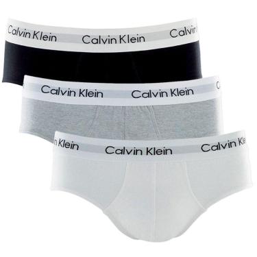 Imagem de Kit C/3 Cuecas Calvin Klein Underwear Brief Multi - U2661 - Branca+Preta+Cinza