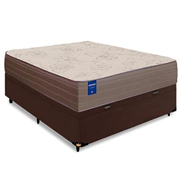 Imagem de Cama Box Baú Casal Colchão de Espuma D33 Semi Ortopédico Extra Firme Orthotec Marrom 138x188x71cm