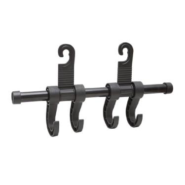 Imagem de Maxsa 25524 encosto de cabeça de carro multi-cabide organizador de 4 ganchos para bolsas e armazenamento de carro, preto