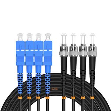 Imagem de Jeirdus 60 metros SC para ST 4 Core Cabo de fibra óptica blindada para ambientes externos, cabo óptico 9/125 SC-ST