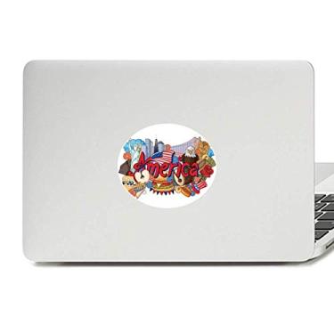 Imagem de Adesivo de notebook Eagle Liberty Burger America grafite vinil emblema gráfico laptop adesivo