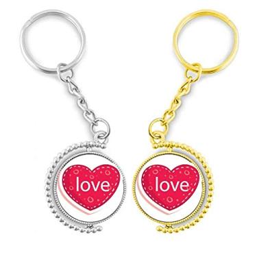 Imagem de Chaveiro giratório para dia dos namorados, coração rosa, com pontos de amor, acessório para casal, chaveiro