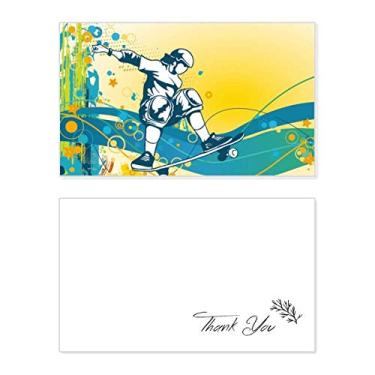 Imagem de Skate esportivo ilustração colorida cartão de agradecimento aniversário aniversário saudação casamento agradecimento