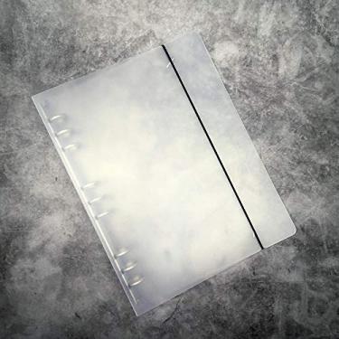 Imagem de B5 9 anéis 26 - Anéis DIY Plástico transparente Redondo Anel de visão Capa de encadernação Protetor Espiral Solto Suporte para Notebook, White Cover, 9 Holes