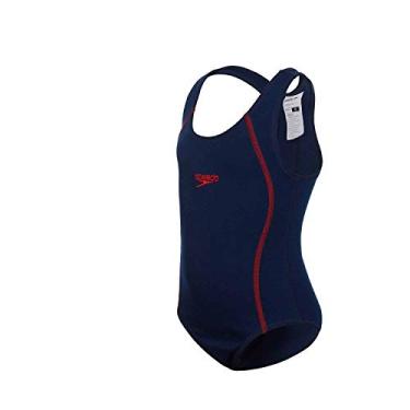 Imagem de Maiô Juvenil, Speedo, Acqua Basic, Acquaplus Liso com Costas Nadador Fechada, tamanho 12 - Azul