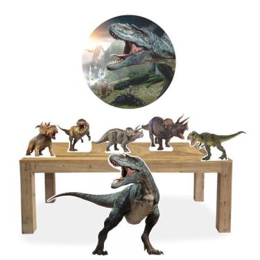 Imagem de Kit Display Festa Dinossauro + Painel Elipse Mdf 67Cm
