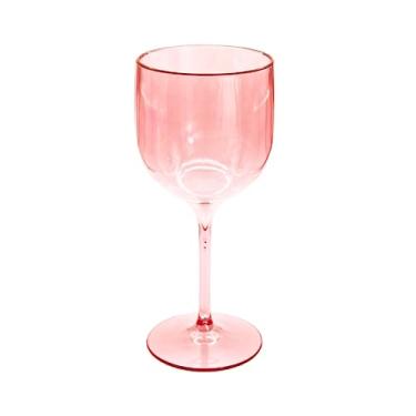 Imagem de Kit 30 Taças De Vinho De Acrílico Cristal 280ml Festas Aniversario Natal Cor:Rose Gold