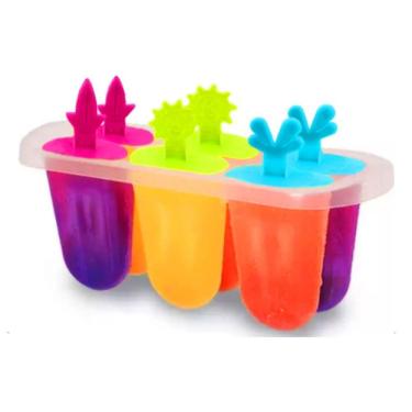 Imagem de Formas de Sorvete Picolé Fábrica Picoleteira Forma 6 Picolés Sorvete Bpa Free