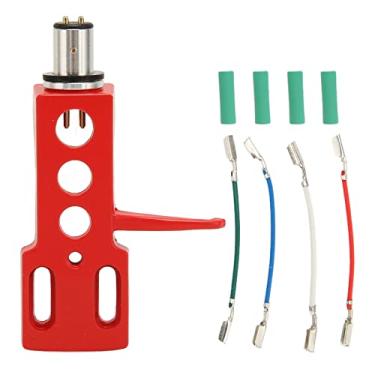Imagem de Headshell Do Cartucho Da Plataforma Giratória, Kit Combinado Do Cartucho Do Headshell Da Plataforma Giratória Suporte De Agulha Do Estilete De Alta Resistência Da Liga De Alumínio (Vermelho)
