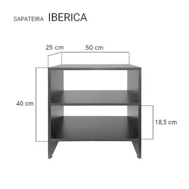 Imagem de Conjunto Sapateira Pequena Preta para Quarto Sala 50 x 40cm