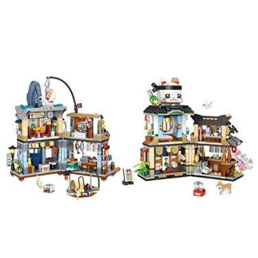 Imagem de ROOI Japonês Street View Building Blocks Casa Toy Archit