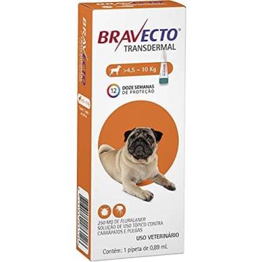 Imagem de Bravecto Antipulgas E Carrapatos Transdermal Para Cães De 4,5 A 10kg 250mg