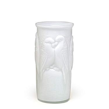 Imagem de Vaso Periquito Branco Leitoso Murano Cristais Cadoro