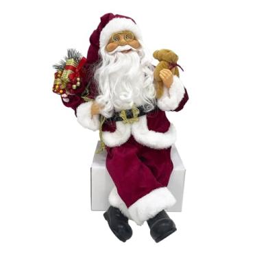 Imagem de Boneco Papai Noel Tradicional Sentado com 45cm