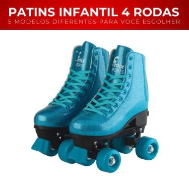 Imagem de Patins Infantil Quad Roller Glitter 4 Rodas Ajustável 5 Cor - Fenix Br