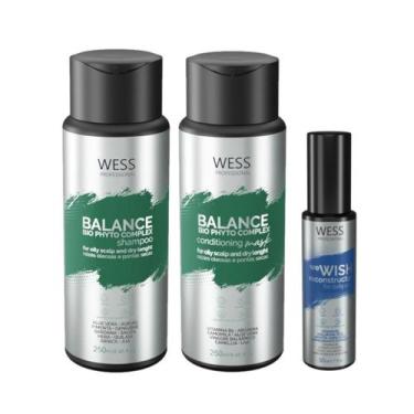 Imagem de Kit Wess Balance Shampoo+Condicionador 250ml + We Wish 50ml - Wess Pro