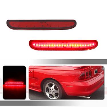 Imagem de Tonsya Para Ford Mustang 1994 1995 1996 1997 1998 Luzes de Marcador Lateral Para-choques Traseiro Vermelho Led Lente Vermelha F4ZZ-13A565