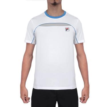 Imagem de Camiseta Fila Backspin Short Sleeve Branca Cinza e Azul
