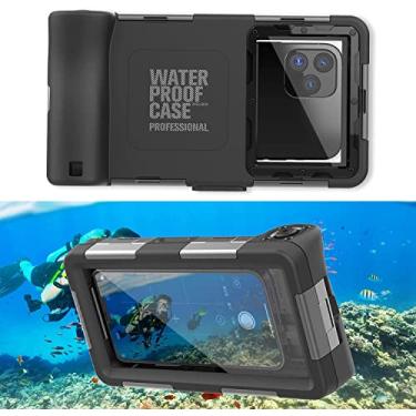 Imagem de Capa de telefone subaquática de mergulho universal para todas as séries Apple iPhone/Samsung Galaxy/Google Pixel, fotografia subaquática de 15 m/15 metros para mergulho com snorkel e vídeo (preta)