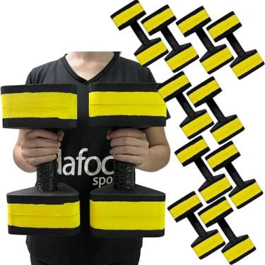 Imagem de Kit 5 Pares de Halteres Hidroginástica Em EVA 3 A 4Kg DF4013-BK Preto/Amarelo Dafoca Sports