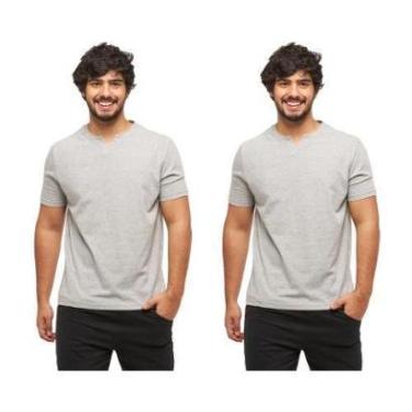 Imagem de Kit 02 Camisetas Basica Gola Portuguesa Blusa Manga Curta C3-Masculino